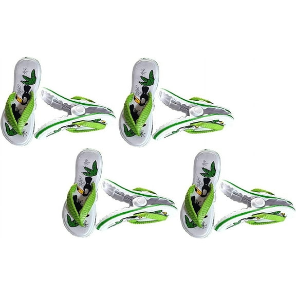 4 Pairs (8 Ct) White Flip Flop Style Beach Towel Holders, Clips, Beach, Patio or Pool Accessories, Portable Towel Clips, Chip Clips, Secure Clips ( 4 Set Per Order )