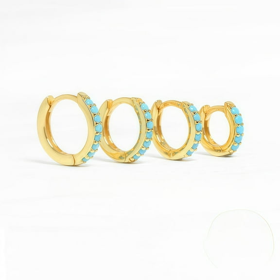 4 Pairs 925 Sterling Silver Post Small Hoop Earrings Cubic Zirconia Huggie Hoop Earrings, 4 Pairs White Gold Plated Cartilage Piercing Earrings Ear Cuff Tiny Hoop Earrings for Women Men 6/7/8/9mm