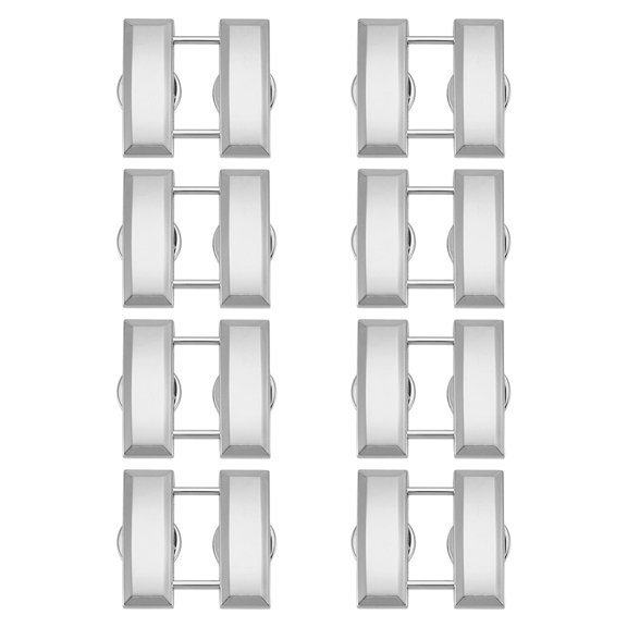 4 Pairs Alloy Brooches Epaulette Cap Badge Silver 26x26mm