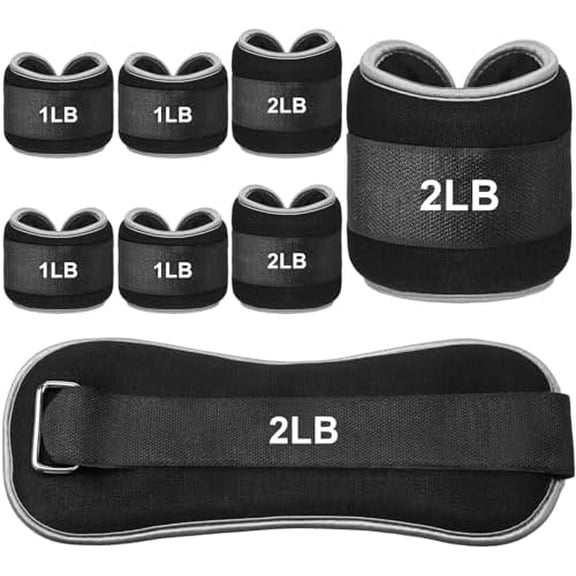 4 Pairs Ankle Leg Weights Adjustable Set for Women Men, 1lb 2lb Wrist Weight Arm Fitness Wristbands Ankle Leg Strap for Gym Yoga Training Walking Jogging Running$$Sport & Recreation Other