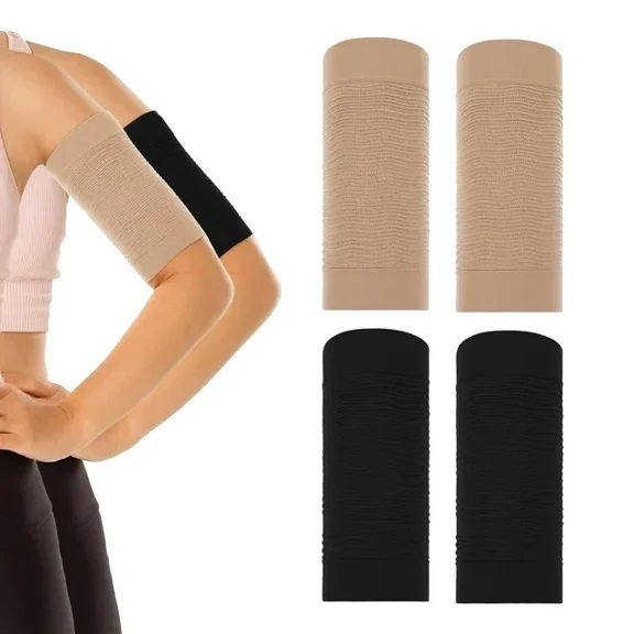 4 Pairs Arm Compression Sleeve for Women, Elastic Sport Arm Shapers Slim Upper Arm Wraps for Flabby Arms
