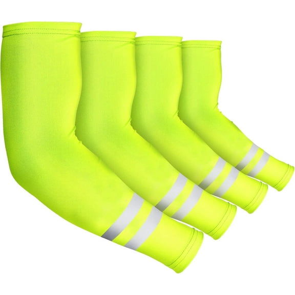 4 Pairs Arm Sleeves for Men Women Reflective UV Arm Sleeves Cooling Protection Arm Sleeves Cover