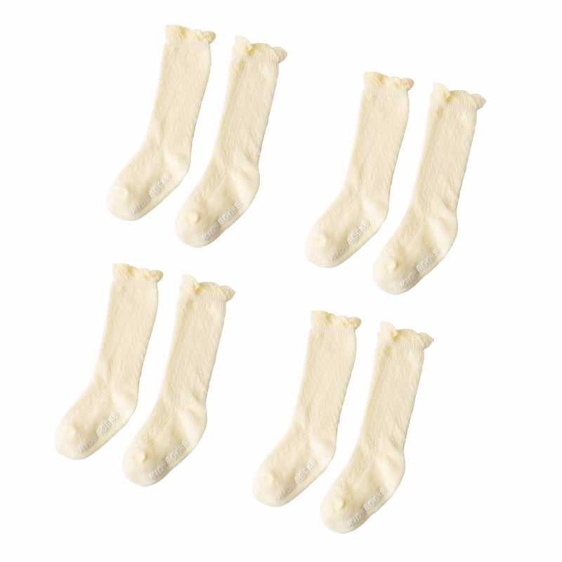 4 Pairs Baby Girls Long Sock Toddlers Knee High Mesh Socks Hollow Out