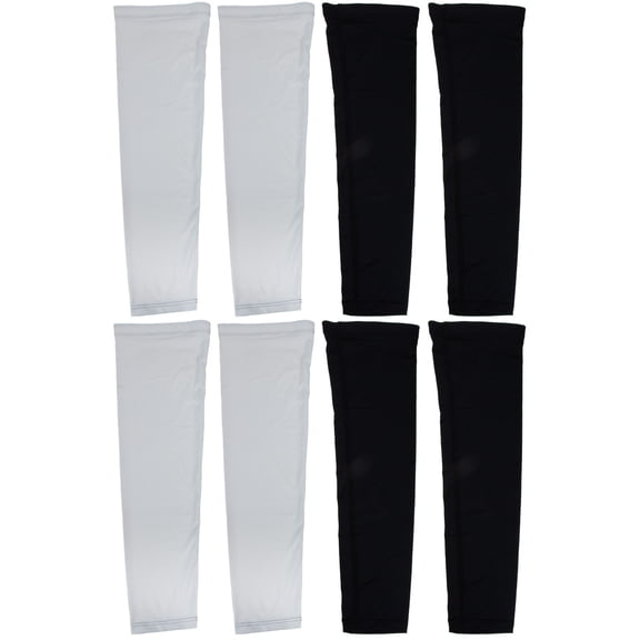 4 Pairs UV Baseball Arm Sleeves Breathable Compression Covers for Cycling Running Sun
