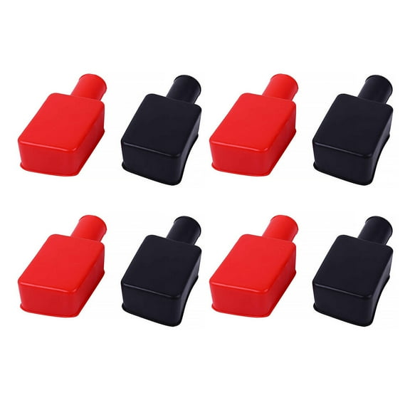 UKCOCO 4 Pairs Automotive Terminal Covers Rubber Red Round Protective Cover for Car Battery Terminals