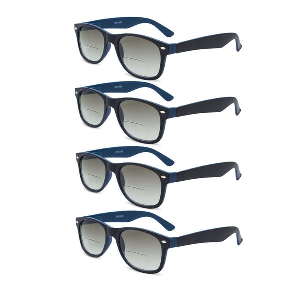 4 Pairs Bifocals Reading Glasses Vintage Readers Gradient Sunglasses Square Presbyopic Glasses