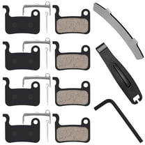 4 Pairs Bike Brake Pads with 3 Installation Tools, Compatible for Shimano Brake Pads Deore XT SLX Hone Alfine Saint LX M596 M595 XTR M975 M966 M965 Disc Brake MTB Bicycle Brake Pads