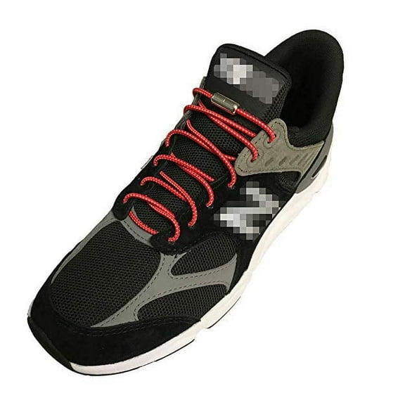 4 Pairs Black Lazy No Tie Tieless Elastic Lock Laces ShoeLaces Strings for Kids Adults Sneakers Canvas Jogging Running Sports