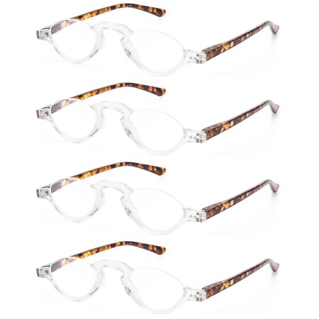 4 Pairs Blue Light Blocking Reading Glasses Half Rimless Computer Readers