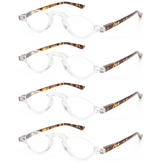 4 Pairs Blue Light Blocking Reading Glasses Half Rimless Computer Readers