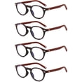 thumbnail image 1 of 4 Pairs Blue Light Blocking Reading Glasses Spring Hinges Womens Mens Readers, 1 of 4