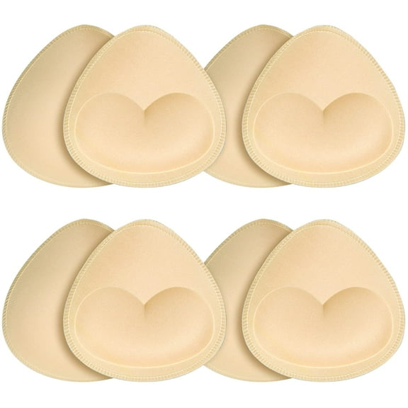 4 Pairs Bra Pads Inserts Bra Cups Inserts Removable Breathable Push up Bra Inserts for Sports Bra Bikini Tops Swimsuit