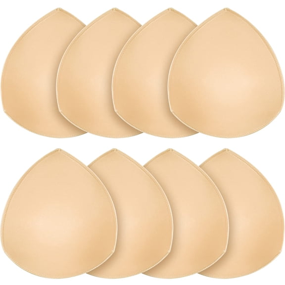 4 Pairs Bra Pads Inserts Bra Cups Inserts Removable Breathable Push up Bra Inserts for Sports Bra Bikini Tops Swimsuit