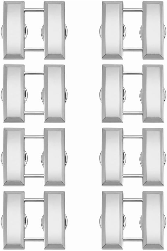 4 Pairs Captain Bars Collar 1x1 Inch Collar Alloy Insignia Finish Police Military Uniform Pin for Cosplay White