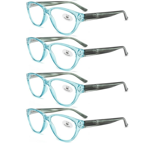 4 Pairs Cat Eye Oversize Reading Glasses Womens Mens Readers +1.00 ~ +3.50