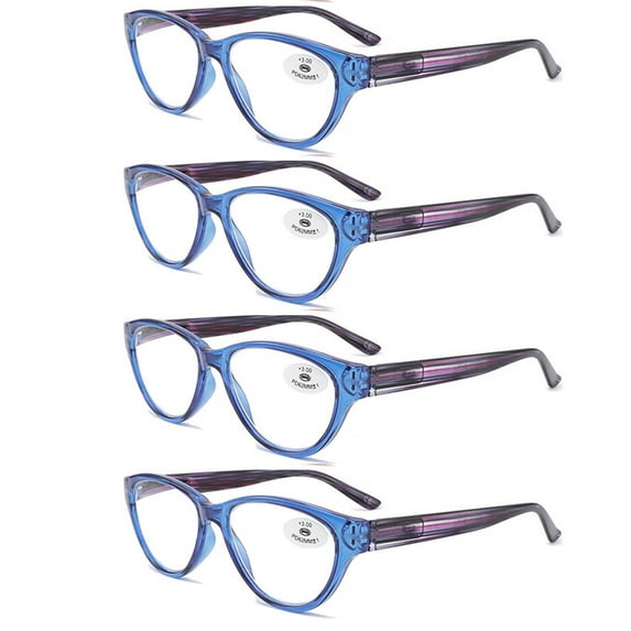 4 Pairs Cat Eye Oversize Reading Glasses Womens Mens Readers +1.00 ~ +3.50