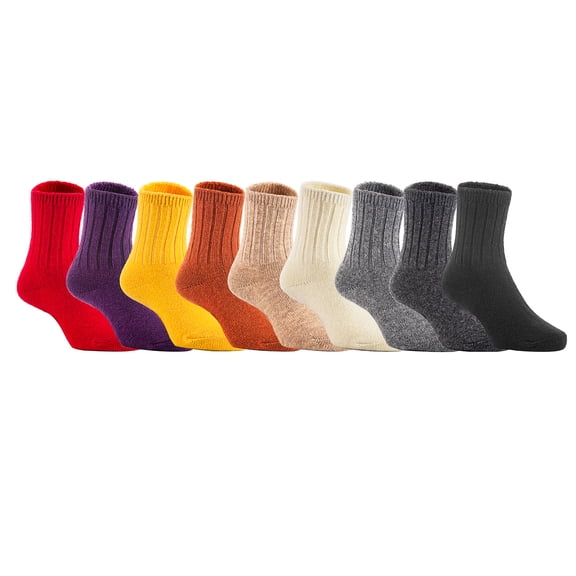 4 Pairs Children's Comfy, Durable, Stretchable, Thick & Warm Wool Crew Socks. Perfect as Winter Snow Sock and All Seasons FS01 Size 2Y-4YNavy
