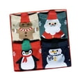 thumbnail image 1 of 4 Pairs Christmas Socks Cute Holiday Socks for Indoor Spring Fancy Christmas Style C, 1 of 8