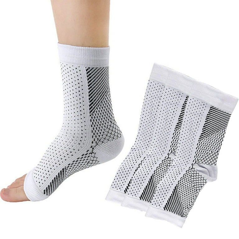 4 Pairs Women Men Anti Fatigue Sports Compression Socks for Achilles Tendonitis Joint Pain Reduces Swelling Heel Spur Pain White S M Walmart