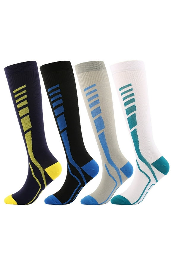 4 Pairs Compression Socks for Men Support Varicose Veins, Compression Socks for Athletic, Running, Riding, Travel (L/XL)