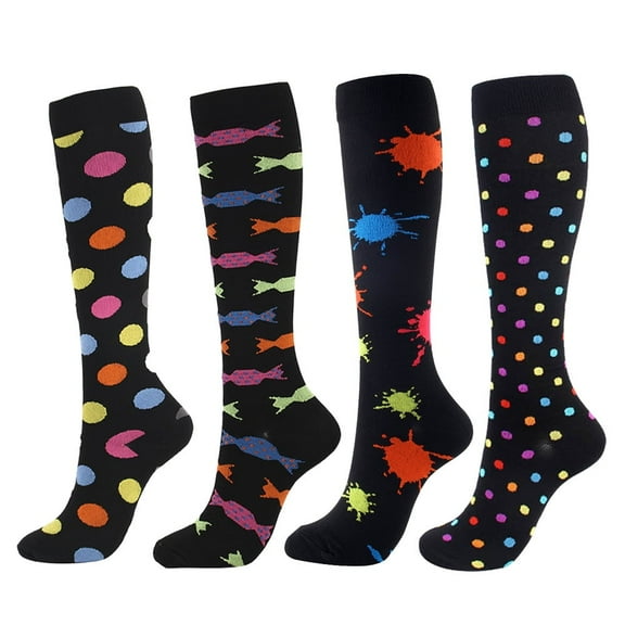 4 Pairs Compression Socks for Men & Women Support Circulation 20-30mmHg, Socks for Nurse, Medical, Pregnant, Running, Riding, Travel (L/XL)