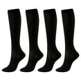 thumbnail image 1 of 4 Pairs Compression Socks for Men and Women, Graduated Support Stockings for Athletic Performance, Recovery, Flight, and Travel Use, Black, Size 2XL, 1 of 7
