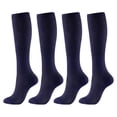 thumbnail image 1 of 4 Pairs Compression Socks for Men and Women, Graduated Support Stockings for Athletic Performance, Recovery, Flight, and Travel Use, Navy, Size M, 1 of 7
