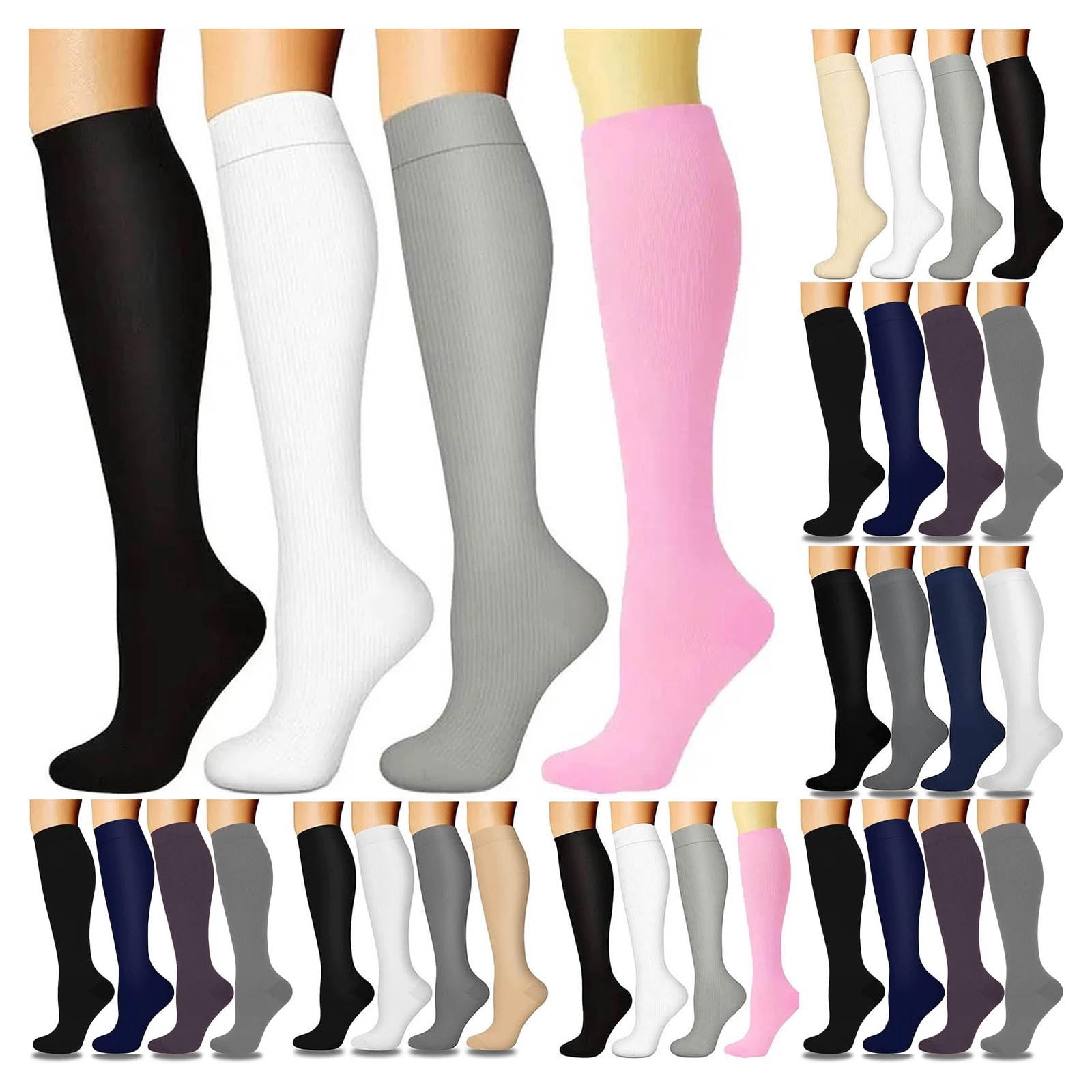 Fat Compressor Men 4 Pairs Compression Socks for Women And Men, Reliable Support for ...