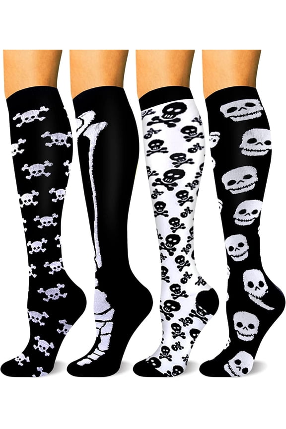 4 Pairs Compression Socks for Women & Men - Best Support for Medical, Circulation, Nurses, Running, Travel