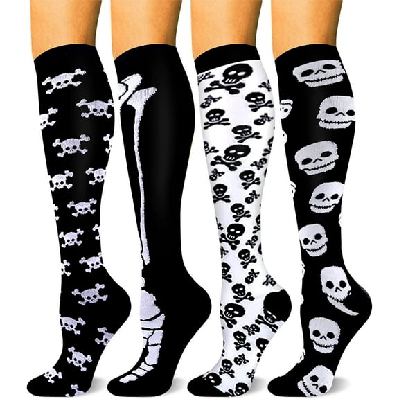 4 Pairs Compression Socks for Women & Men - Best Support for Medical, Circulation, Nurses, Running, Travel