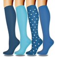 4 Pairs Copper Compression Socks for Women & Men 1520 mmHg, Running