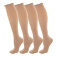 thumbnail image 1 of 4 Pairs Copper Compression Socks for Women & Men Circulation 15-20 mmhg - Better Blood Flow, Swelling, Best Support for Medical, Running, Nursing, 1 of 7