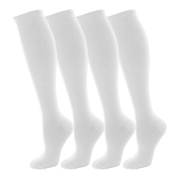 4 Pairs Copper Compression Socks for Women & Men Circulation 15-20 mmhg - Better Blood Flow, Swelling, Best Support for Medical, Running, Nursing