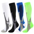 thumbnail image 1 of 4 Pairs Copper Compression Socks for Women & Men Circulation 15-20 mmhg - Better Blood Flow, Swelling, Best Support for Medical, Running, Nursing, 1 of 6