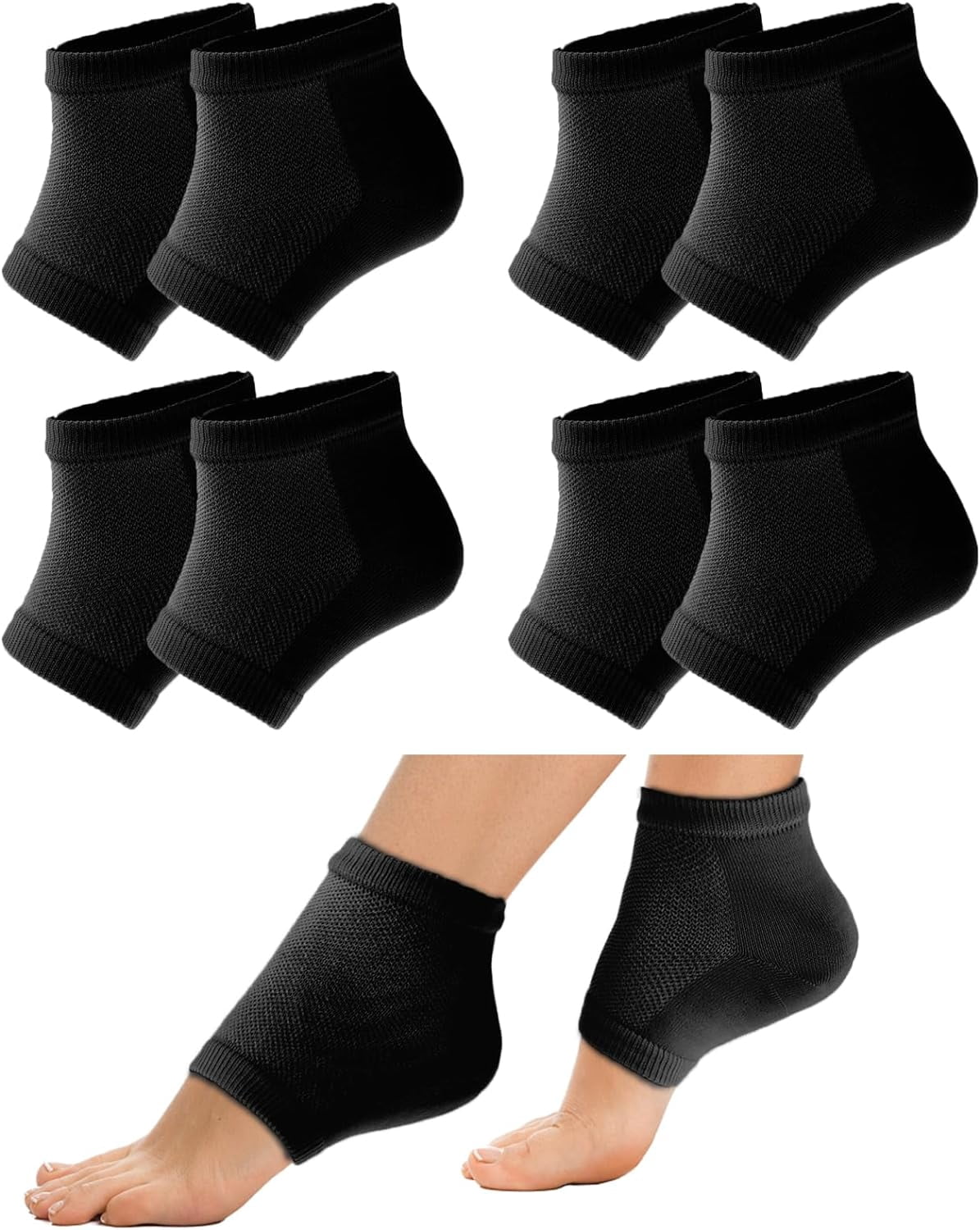 4 Pairs Cracked Heel Moisturizing Gel Heel Socks Gel Lined Infused ...