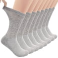 thumbnail image 1 of 4 Pairs Diabetic Socks for Men Women, Circulator Socks Cotton Crew Socks Loose Non Binding Extra Wide Top Neuropathy Socks, 1 of 6