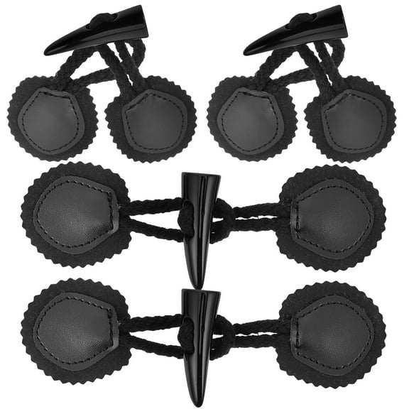 4 Pairs Diagonal Buckle Horn Toggles Closure Buttons Leather Dress Sweater Coat Retro Clothes Bevel