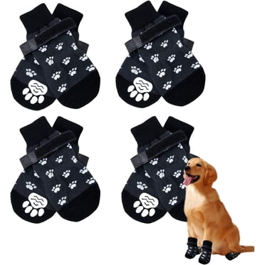 Dog Grip Socks 4-Pack Dog Socks With Grips - Anti Slip Socks To Prevent Licking, For Hot Pavement & Hardwood Floors Socks To Prevent Licking Paws