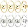 thumbnail image 1 of 4 Pairs Earring Backs for Studs 2 Colors Brass Earring Lifters Flower Locking Earring Backs for Heavy Earring EarLobe Support Patches for Earrings 12.5mm×7.5mm, 1 of 7