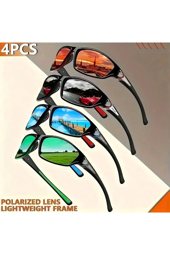 4 Pairs Of Fashionable Polarized Men s And Women s Sunglasses Suitable For Summer Autumn Cycling Sports Leisure Outdoor Fishing Driving And Daily Commuting Holiday Gifts