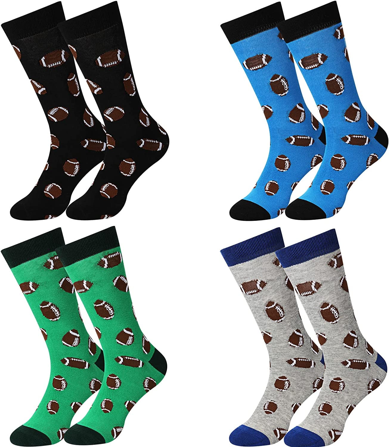 4 Pairs Funny Men's Sports Socks for Men Women Novelty Socks Sports ...