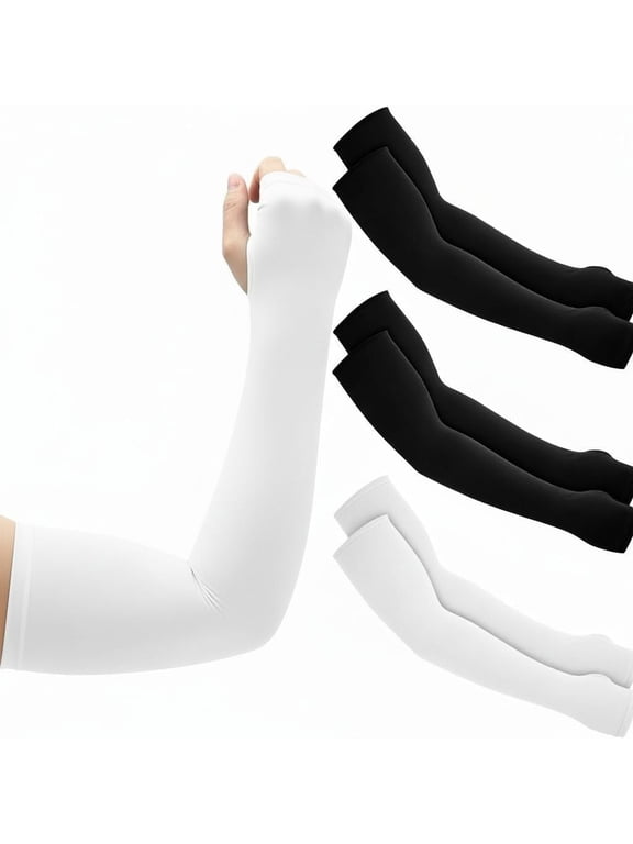 4 Pairs Gaming Arm Sleeve PC with Thumb Hole UV Sun Protection Cooling Compression Sleeves Cover for Esports Gamers Men Women