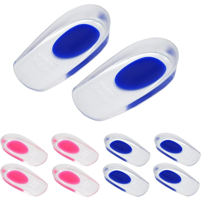 4 Pairs Gel Heel Cups, Shoe Inserts for Plantar Fasciitis, Sore Heel