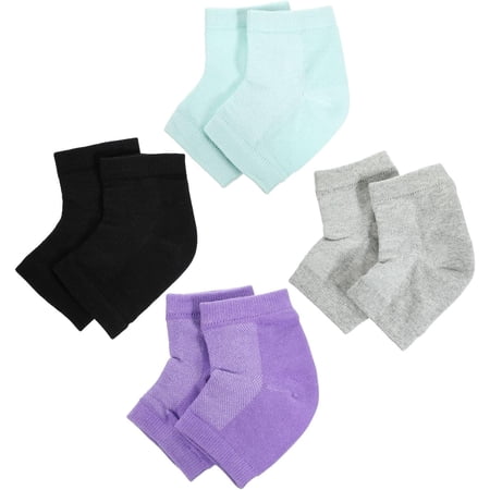 4 Pairs Gel Heel Socks Foot Moisturizing Socks High Heel Socks Silicone Gel Moisturizing Feet Sock Spa Socks Silicone Socks Heel Protective Socks Ankle Socks Foot Car Socks Ankle