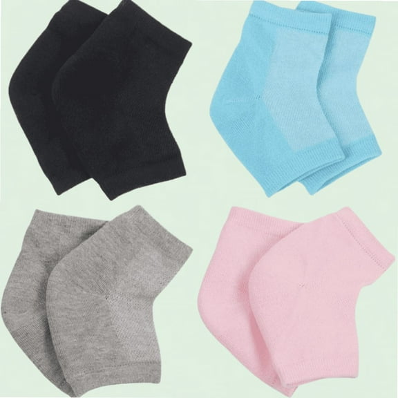 4 Pairs Gel Moisturizing Socks, Breathable Low Cut Footies Socks for Women, Aloe Spa Socks for Cracked Heel, Moisturizer Socks with Protective Lining