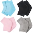 thumbnail image 1 of 4 Pairs Gel Moisturizing Socks Footies Socks for Women Ladies Socks Breathable Socks Spa Sock Aloe Socks Low Cut Socks Women Moisturizer Socks Cracked Heel Protective Socks Lining, 1 of 5