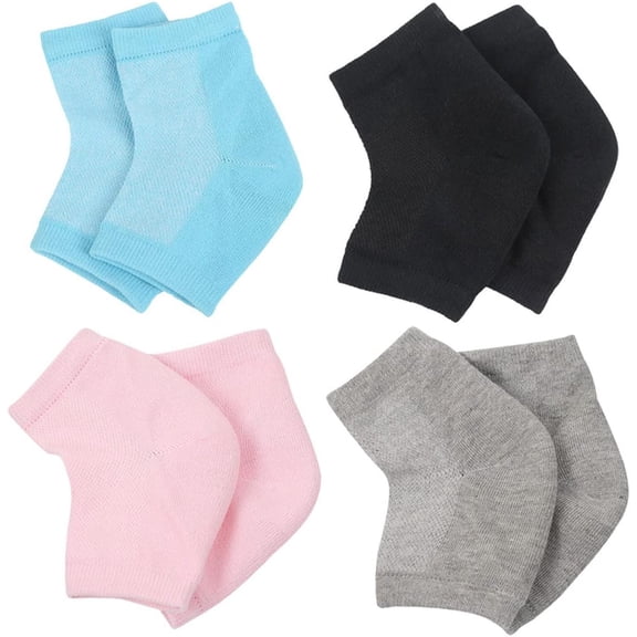 4 Pairs Gel Moisturizing Socks Footies Socks for Women Ladies Socks Breathable Socks Spa Sock Aloe Socks Low Cut Socks Women Moisturizer Socks Cracked Heel Protective Socks Lining