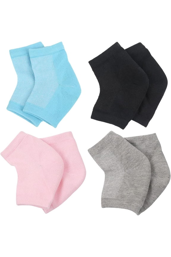 4 Pairs Gel Moisturizing Socks Footies Socks for Women Ladies Socks Breathable Socks Spa Sock Aloe Socks Low Cut Socks Women Moisturizer Socks Cracked Heel Protective Socks Lining