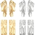 thumbnail image 1 of 4 Pairs Geometric Statement Earrings for Women Gold Sliver Irregular Sequins Stud Earrings Metal Geometric Earrings Large Rectangle Fashion Minimalism Simple Modern Earrings Trendy Jewley, 1 of 7