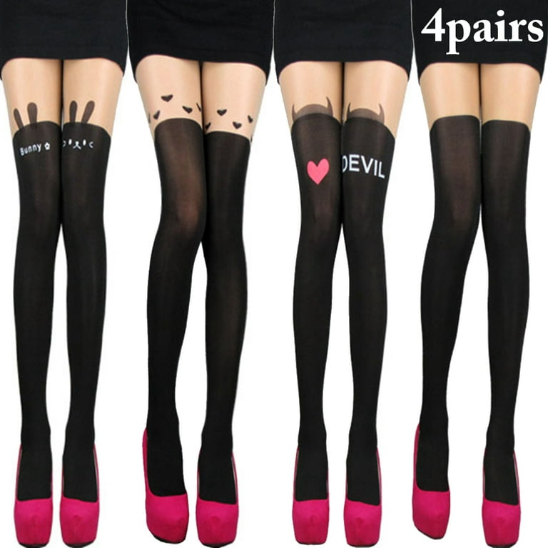 4 Pairs Girls Tights Soft Assorted Creative Leggings Pantyhose Stocking  Pants